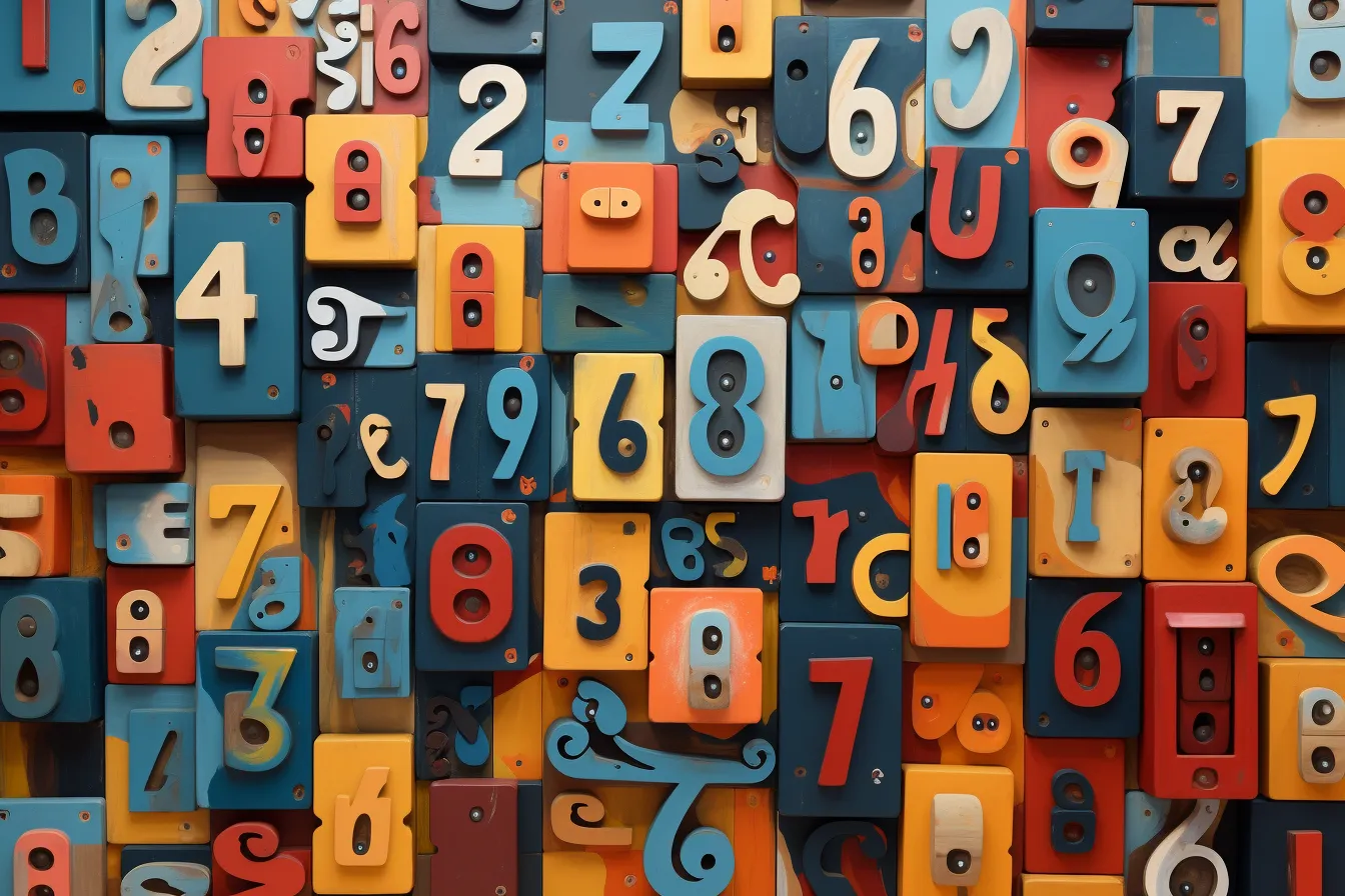 a wild display of single digit German numbers
