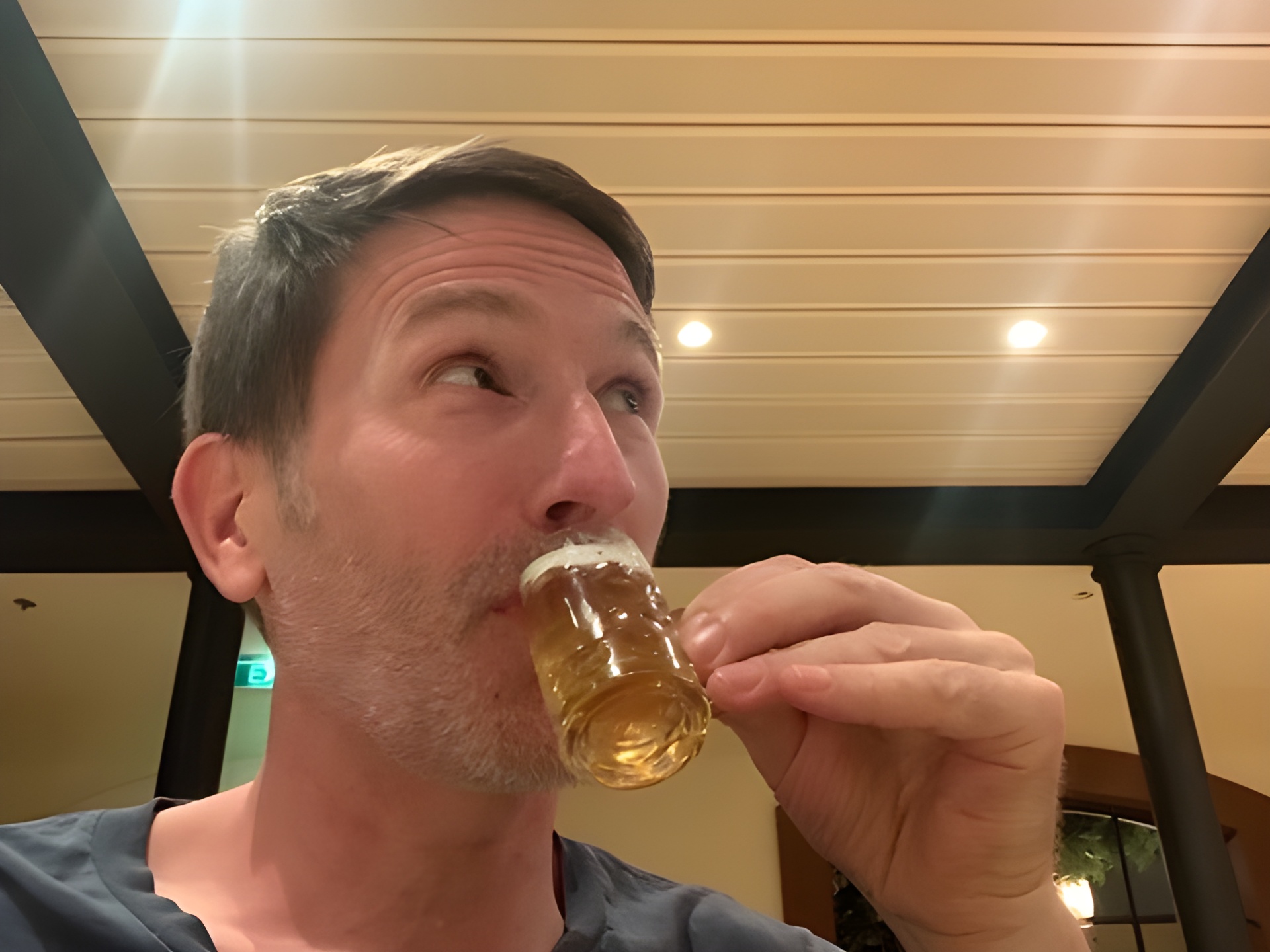 Michael enjoying a typical German breakfast